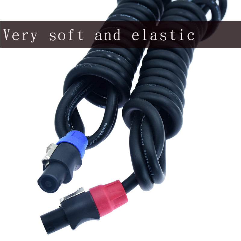 Speak on 2Pcs Professional Speakon to 1/4 Inch ts Speaker Cable for pa Jack Pair 14 awg Gauge Male Audio Port Plug Amplifier Connection dj amp Heavy Duty bocina Cord Wire ft with Twist Lock(3 feet) 3 feet