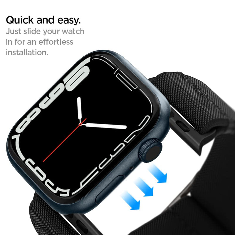 Spigen Thin Fit Case and Lite Fit Band Designed for Apple Watch Bands 44mm Series SE3/SE2/6/SE/5/4 - Black