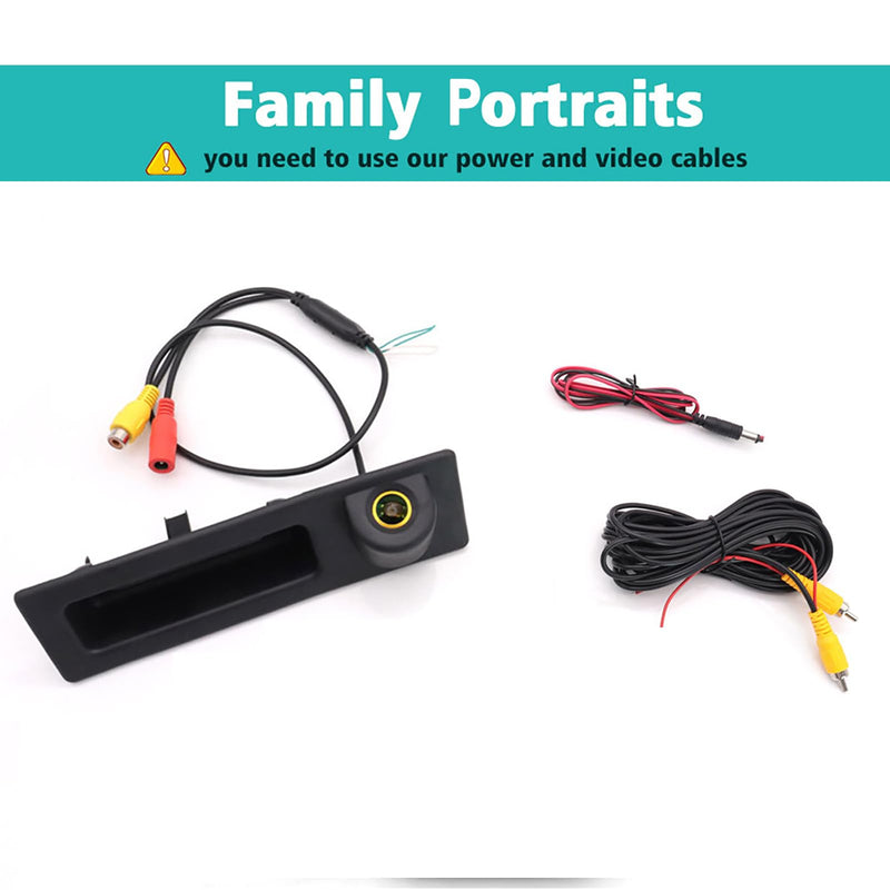 AHD 720P Vehicle Backup Camera for BMW 3 5 Series X1 3 4 5 F07 F10 F11 F25 F26 F30 F34, CCD Reverse Parking Fisheye Lens Waterproof Cam Car Trunk Handle Camera
