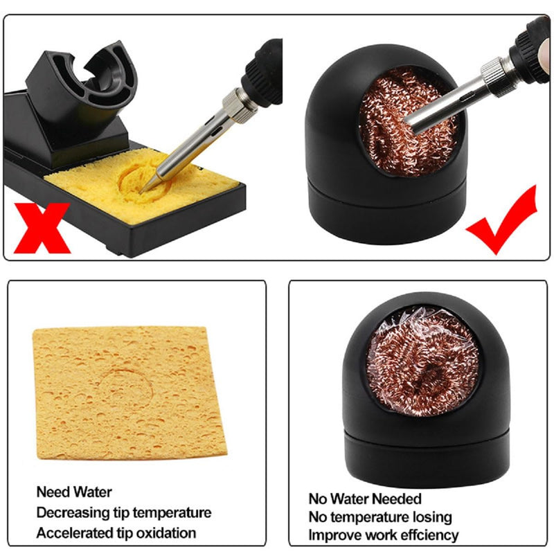 Metal Tip Cleaner, Soldering Tip Cleaning Wire with Brass Wool, Soldering Tip Cleaner, Brass Tips Cleaning Soldering Iron Cleaner Soldering Iron Tip Cleaner 1 Soldering Iron Holder 2 Spiral Wool