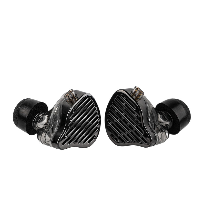 Linsoul KZ x HBB PR2 13.2mm Planar Driver in Ear Monitor HiFi IEM Earphones | with N52 Magnet Array, Nanoscale Diaphragm, Detachable 2 Pin Silver-Plated Cable for Gaming Audiophile, Black, w/ Mic With Mic