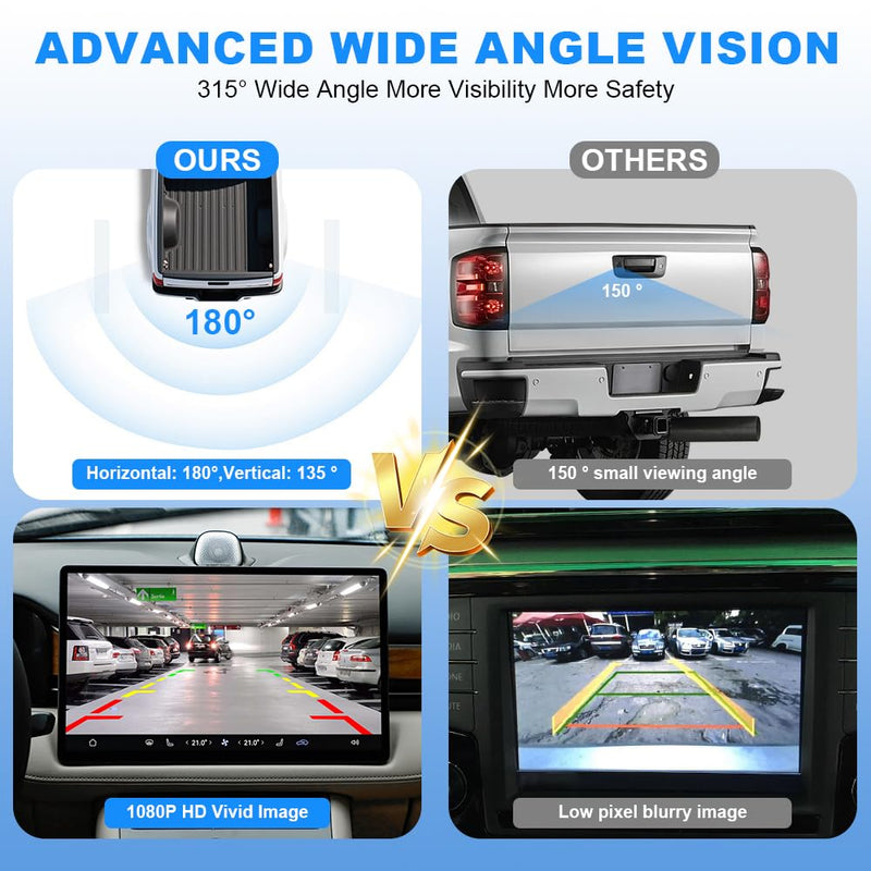 Rear Tailgate Handle Backup Camera Compatible with 1999-2006 Chevy Silverado/GMC Sierra 1500 2500HD 3500HD Classic Tailgate Reversing View Park Assist Camera Replaces 15228539 GM1915105