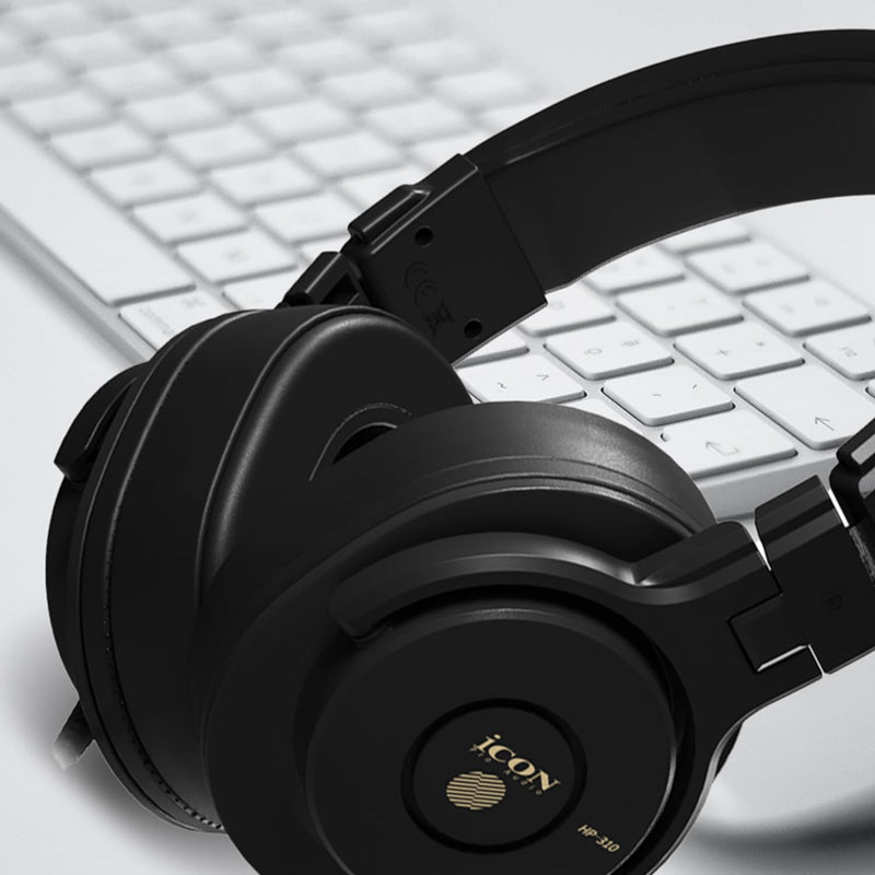 iCON Pro Audio HP-310 Closed-Back Studio Headphones for Mixing Monitoring | 50mm Driver Closed-Back Studio Headphones with 32Ω Low Impedance for Mixing