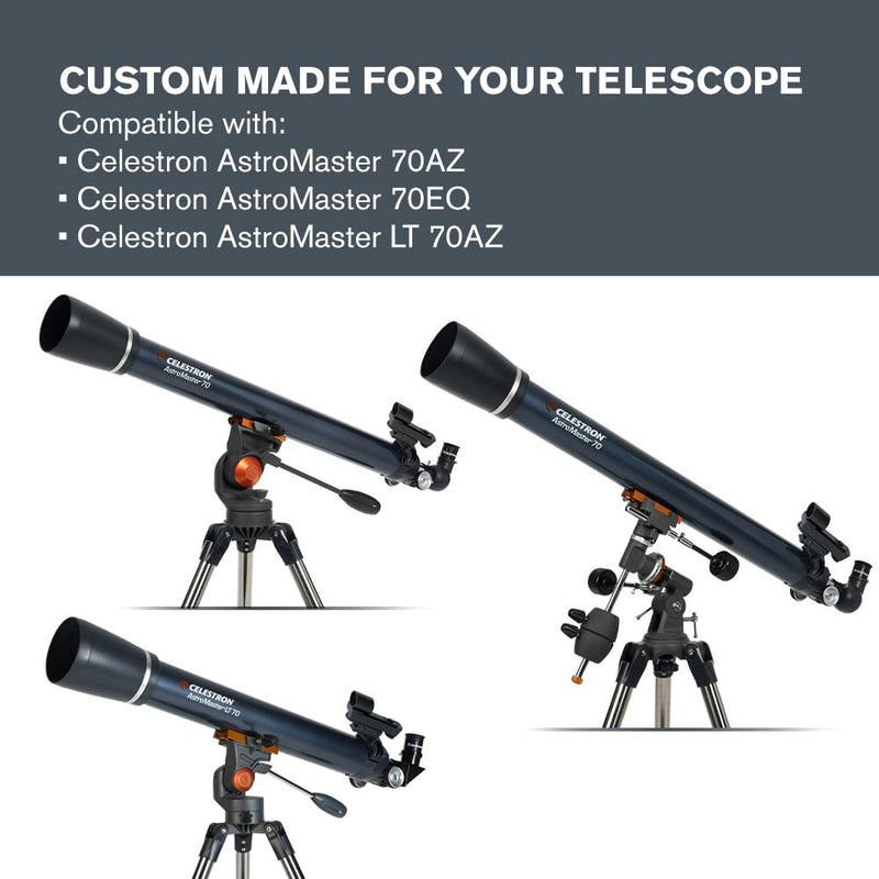 Celestron – EclipSmart Safe Solar Eclipse Telescope Filter – Meets ISO 12312-2:2015(E) Standards – Works with Existing 70mm AZ & EQ Telescopes – Observe Solar Eclipses and Sunspots – Safe, Snug Fit AM70 / 70LT