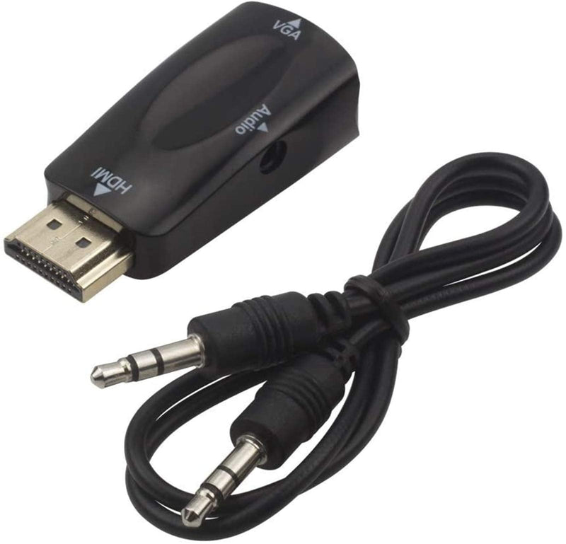 HDMI to VGA Adapter Converter with 3.5mm Audio Jack Cable,4K HDMI to VGA Converter Male to Female Gold-Plated Connector for Laptop,PC, Desktop,Monitor, Projector,HDTV,DVD HDTOVGA3.5