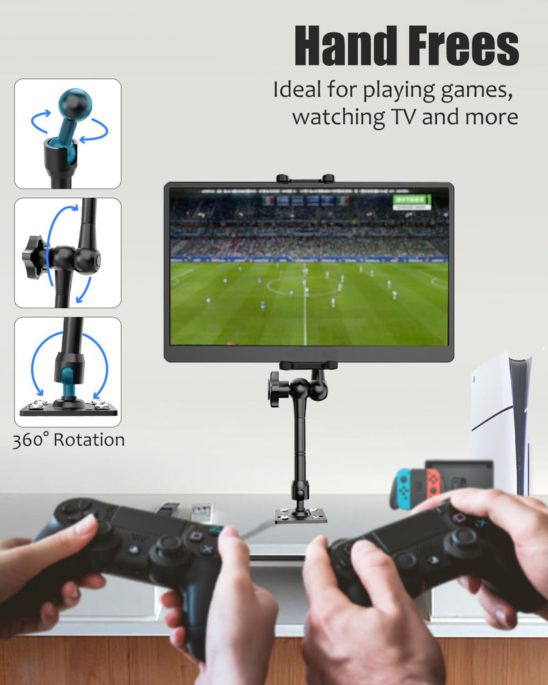 Single Monitor Desktop/Wall Mount Stand - Fits 4.7-15.6'' Monitor, Tablets, Surface Pro - Full Motion Adjustable with Metal Ball Head