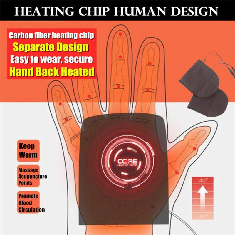 USB 2.0 Powered Stripes Heating Pattern Knitting Wool Cute Heated Paw Gloves Fingerless Hands Warmer Black