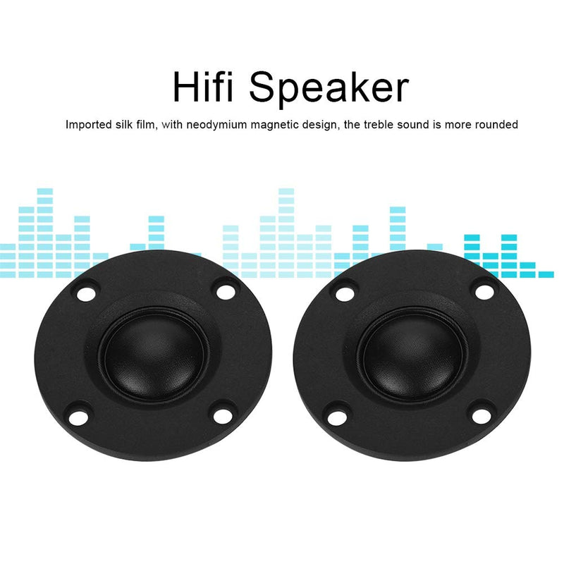 HiFi Speaker, 2Pcs 30W 6Ω Dome Tweeter Magnet Treble Speaker Silk Film HiFi Loudspeaker Magnet 20mm Vibrating Diaphragm
