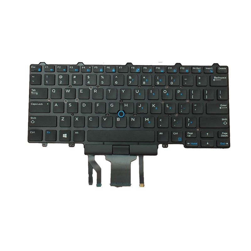 Laptop Replacement US Keyboard for Dell Latitude E5450 E5470 E7450 E7470 7480 7490 5480 5488 Laptop No Frame, with Pointer, with Backlight