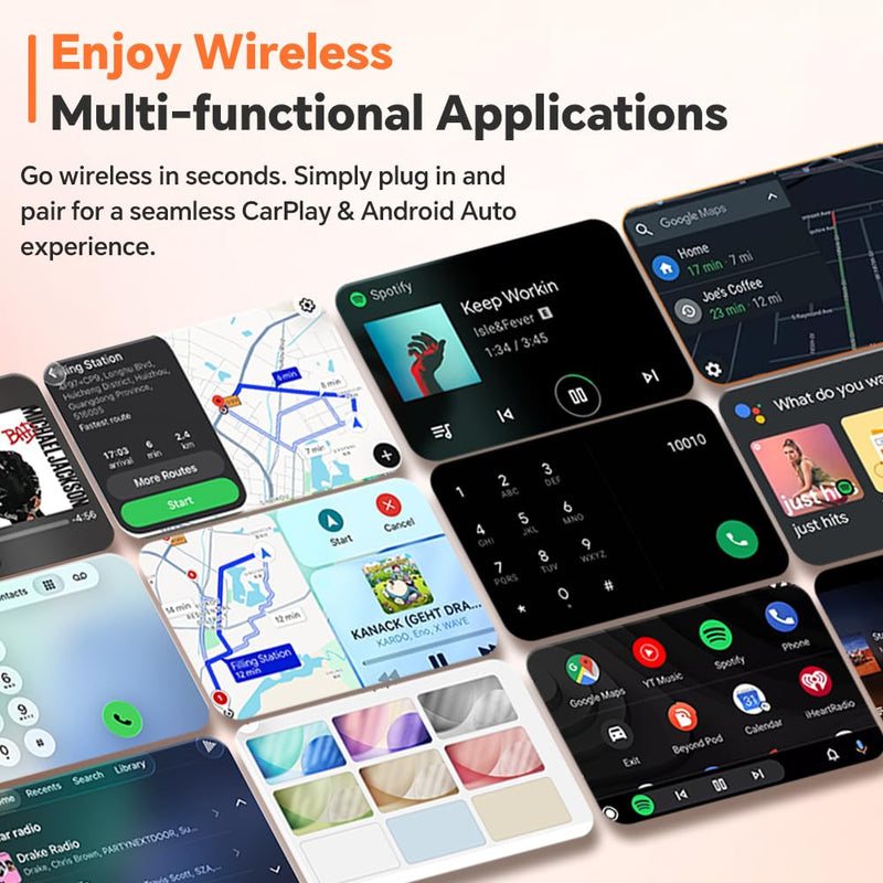 Wireless CarPlay Adapter 2-in-1 for Android Auto - CarlinKit Mini Ultra3 | Wired to Wireless | for with iPhone (iOS 10+) & Androi.d (Andro.id 11+) | for Cars OEM CarPlay & Android Auto (2016+)