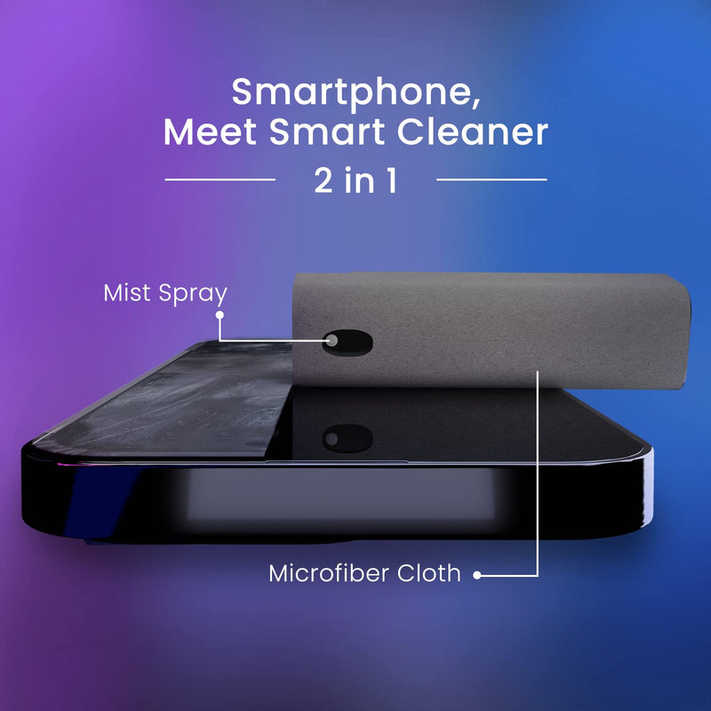 [AUSTRALIA] - Screen Cleaner Spray and Wipe by EVEO - Computer Screen Cleaner, Laptop Screen Cleaner, Car Screen Cleaner, iPad Screen Cleaner, iPhone 2in1 Touchscreen Mist Cleaner - 2 Pack (Grey & Rose Gold) Grey & Rose Gold 