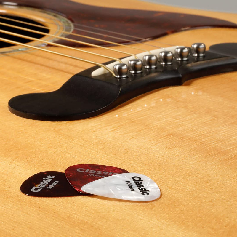 D'Addario Celluloid Guitar Picks - Guitar Accessories - Guitar Picks for Acoustic Guitar, Electric Guitar, Bass Guitar - Natural Feel, Warm Tone - Assorted, Medium 0.70mm, 10 Count (Pack of 1) 10-pack