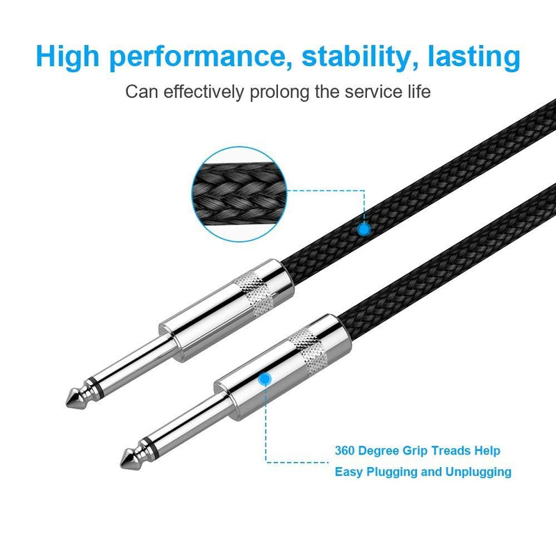 New bee Guitar Cable 20 ft Electric Instrument Cable Bass AMP Cord 1/4 Straight to Straight for Electric Guitar, Bass Guitar, Electric Mandolin, Pro Audio (Straight Angle) 20FT