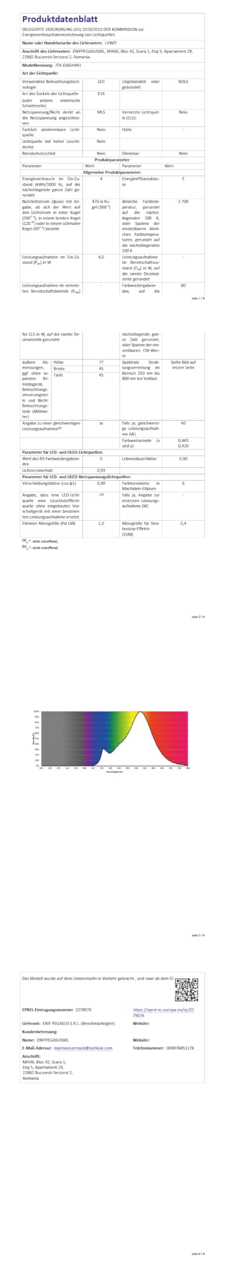 LVWIT E14 LED Lampe P45 Tropfenform, 4W (ersetzt 40W), 2700K Warmweiß Fadenlampe ultrahell 470 lm, Mini Globe, Rustikalampe Filament LED klar, 6er Pack 6