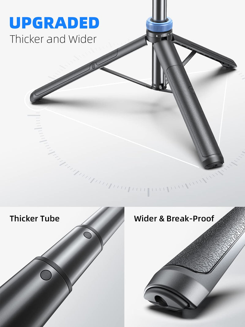 Kaiess 62" iPhone Tripod, Selfie Stick Tripod & Phone Tripod Stand with Remote, Cell Phone Tripod for iPhone, Extendable Travel Tripod Compatible with iPhone 14/13/12 Pro Max/Android/GoPro Black