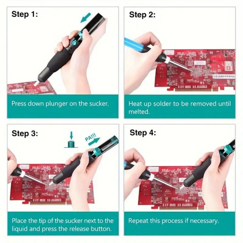 Desoldering Pump Set, Desoldering Pump & Desoldering Wire, Desoldering Wick & Desoldering Pump, Desoldering Wick (2.5 mm, 1.5 m), Solder Suction Vacuum Pump Solder Removal Tool