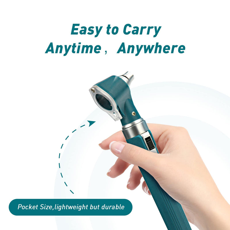 Scian Otoscope Kit - Ear Scope Otoscope with LED Light, 3x Magnification, 4 Speculum Tips Size, Lightweight Diagnostic Ear Care Tool for Children, Adults, Dogs, Home Use (Green) Green