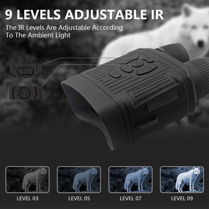2.7K Night Vision Goggles, 36MP Digital Night Vision Binoculars with 10X Digital Zoom, 850nm IR Illuminator, 3” TFT Screen, Rechargeable Night Vision Scope Supports 128GB Card