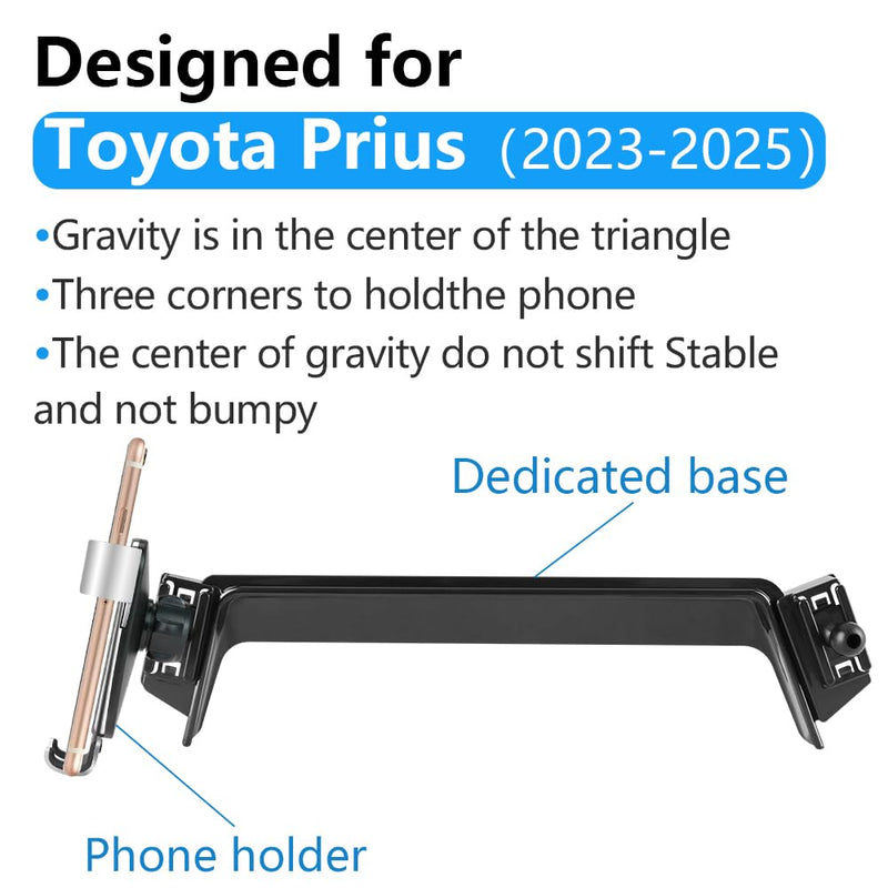 Car Phone Holder for 2023 2024 2025 2026 Toyota Prius SE LE XLE Nightshade XSE 【 8-inch Touchscreen 】Auto Interior Accessories Best Cell Phones Mount Cellphone Mobile Charging Navigation Stand for 2023-2026 Toyota Prius 8-inch Touchscreen