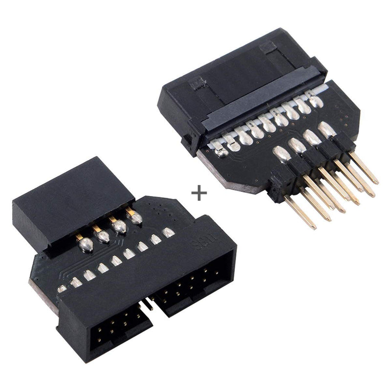 CY 1set USB 2.0 9Pin Housing Reversible to Motherboard USB 3.0 20pin Header Female Adapter