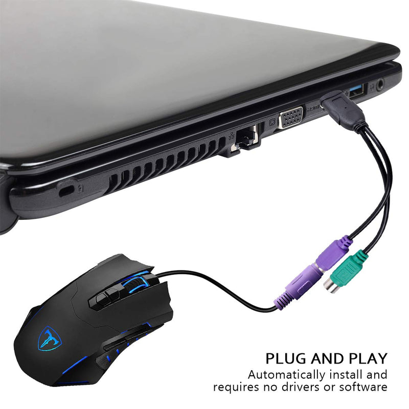 [AUSTRALIA] - UCEC PS/2 to USB Adapter Converter for PS2 Keyboard Mouse Black PS/2 to USB 