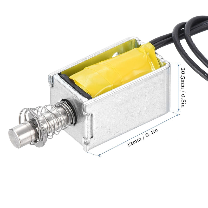 QUARKZMAN DC 3V 0.5A Open Frame Solenoid Electromagnet x 1 Piece Pressure Pull Type Open Frame Solenoid Electromagnet for Vending Machines, [Silver Tone, Black]