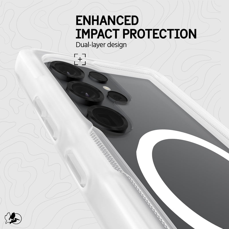 Pelican Voyager Samsung Galaxy S25 Ultra Case - Rugged Phone Case - Clear | Magnetic & Wireless Charging Case with 18ft Military-Grade Drop Protection & Belt Clip Holster for Samsung Galaxy S25 Ultra Voyager Clear