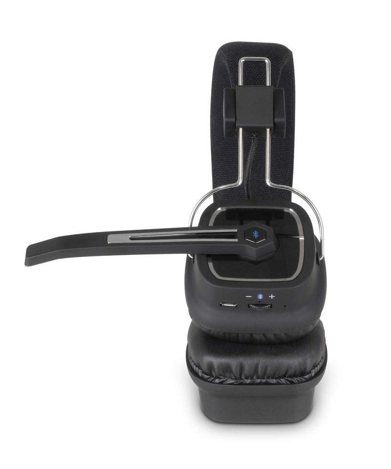 Aluratek Bluetooth 5.0 Wireless Stereo Headset – Over-Ear Headphones, Boom Microphone, Long Battery Life for Phone Calls, Music, Compatible with PC, Laptop, MacBook, Tablets, Smartphone - ABHS02F