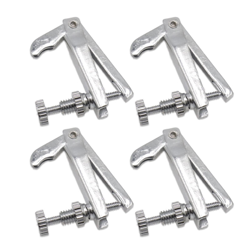 4Pcs Violin Fine Tuners, Stainless Steel String Adjusters, Anti-Rust Nickel Plated, Universal Fit for 3/4-4/4 Violins silver