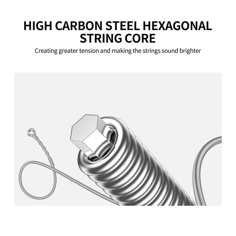 LEKATO Electric Guitar Strings Nickel Plated Steel Coated Electric Guitar Strings with Ball End 10 Set of 6 Hex Steel String(10-46) Electric Guirar(10-46) 10 Pack