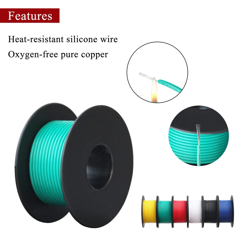 18 Gauge Electrical Wire,18 awg Silicone Wire-XINWANG 18 Gauge Stranded Tinned Copper Wire with Silicone Insulation(OD: 2.3 mm) 6 Colors,16.5ft Each, Hook Up Wire Kit 18AWG16.5FT-Silicone
