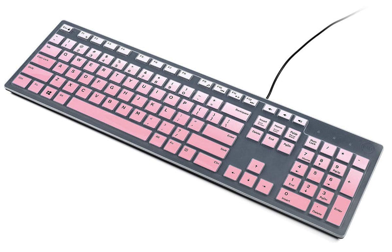Keyboard Cover for Dell KM636 Wireless Keyboard & KB216 Wired Keyboard, Dell Optiplex 5250 3050 5460 7450 7050 & Inspiron AIO 3475/3670/3477 Desktop Keyboard, Dell KM636 Keyboard Cover - Gradual Pink