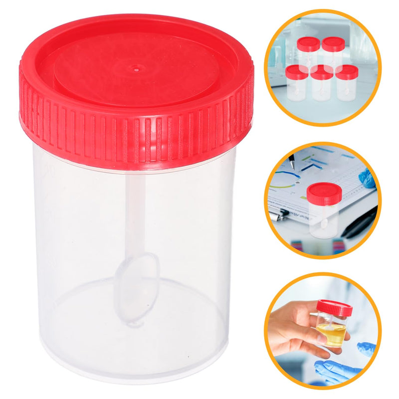 [AUSTRALIA] - Healifty 50 Pcs Screw On Sample Cups with Spoon Stool Sealed Container Sample Tube 40ml 