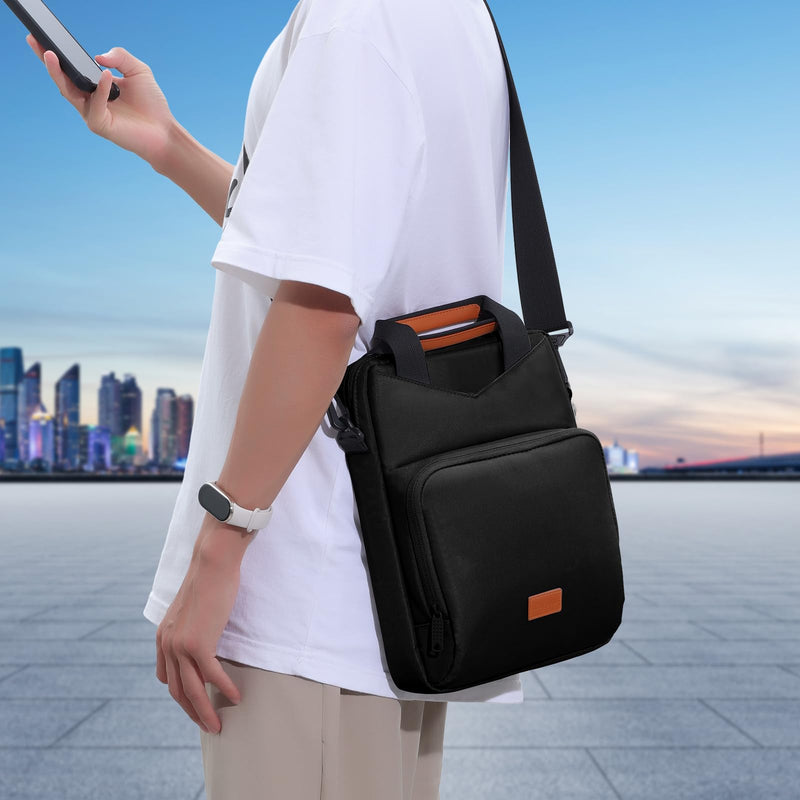 9-11 Inch Tablet Carrying Case with Shoulder Strap, Padded Travel Sleeve Bag for iPad Pro 11, iPad 10.9, iPad Air (5/4th Gen), Galaxy Tab S9/S8 (Black) Black