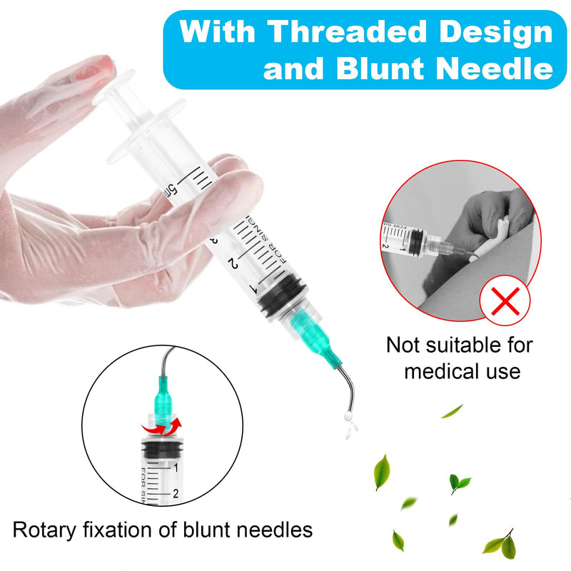45 Pieces 5 ml Syringe Kit, 15 Pieces Syringes with 15 Blunt Needles, Syringe 5 ml Colostrum Syringe with Cap Dosing Syringe Liquid Syringe for Laboratory Animal Feeding, Plant Watering 5ml