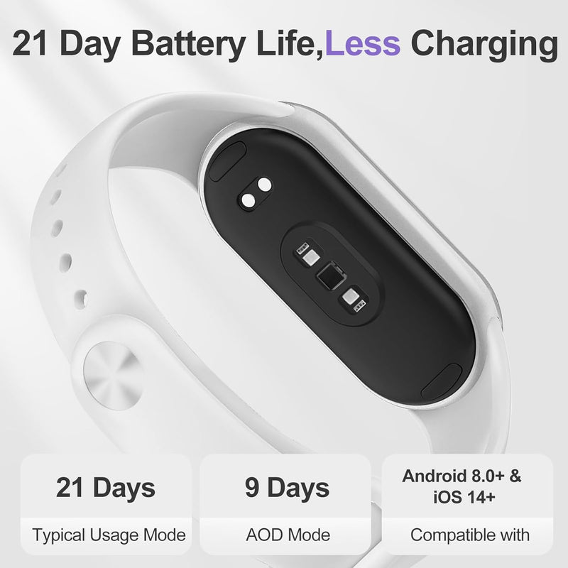 Xiaomi Mi Smart Band 10(2025) - Ceramic Edition - 1.72" AMOLED Display | 21 Days Battery Life | Touchscreen, Multi-Sport Tracker, Activity Tracker, Heart Rate Monitor | BT5.4 - Pearl White Ceramic White