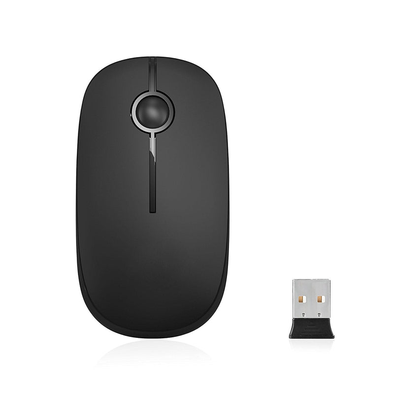Wireless Mouse, Vssoplor 2.4G Slim Portable Computer Mice with Nano Receiver for Notebook, PC, Laptop, Computer (Black) Black