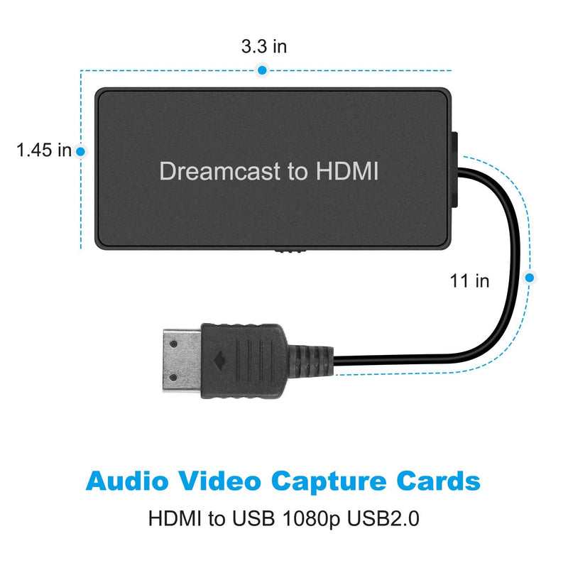 [AUSTRALIA] - Y.D.F Dreamcast to HDMI Converter Supports 16:9/4:3 Switching, HD Link Cable for Sega Dreamcast, HDMI Cable for Sega Dreamcast (Sega DC) 