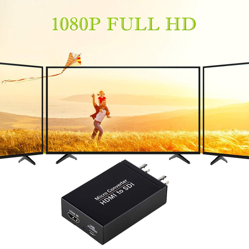 [AUSTRALIA] - HDMI to SDI Converter, HDMI in Two SDI Output SD HD 3G-SDI Video Adapter Auto Format Detection Video Converter Stereo Audio Embedder for Camera HDMI to SDI 