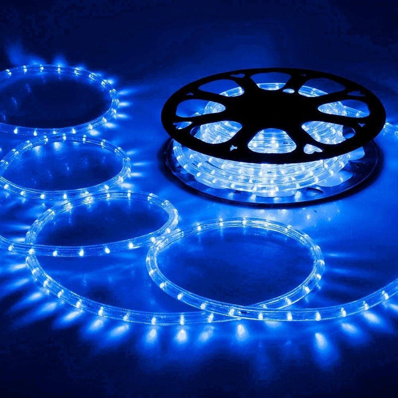 Areful Blue LED Lights, 16ft Rope Lights, Connectable and Flexible Blue Strip Lighting, High Brightness 3528 LEDs with Clear PVC Jacket, Waterproof Weatherproof for Indoor Outdoor Use