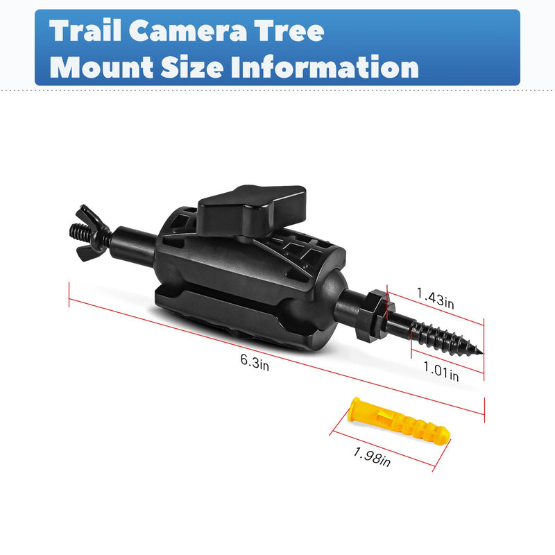 Adjustable Trail Camera Tree Mount: Game Camera Outdoor Mounting Bracket Holder with Double 360° Swivel Tilt Ball Joints, 1 Pack
