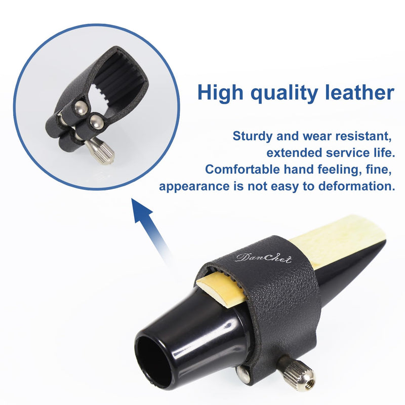 Soprano Saxophone Ligature Fastener, Leather Ligature and Plastic Cap for Soprano Saxophone Sax… Leathers