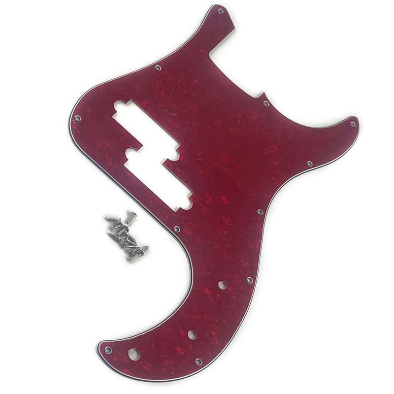 11 Hole Bass Pickguard Electric Bass Scratch Plate 4 String Bass Pickguard for Standard Bass Red