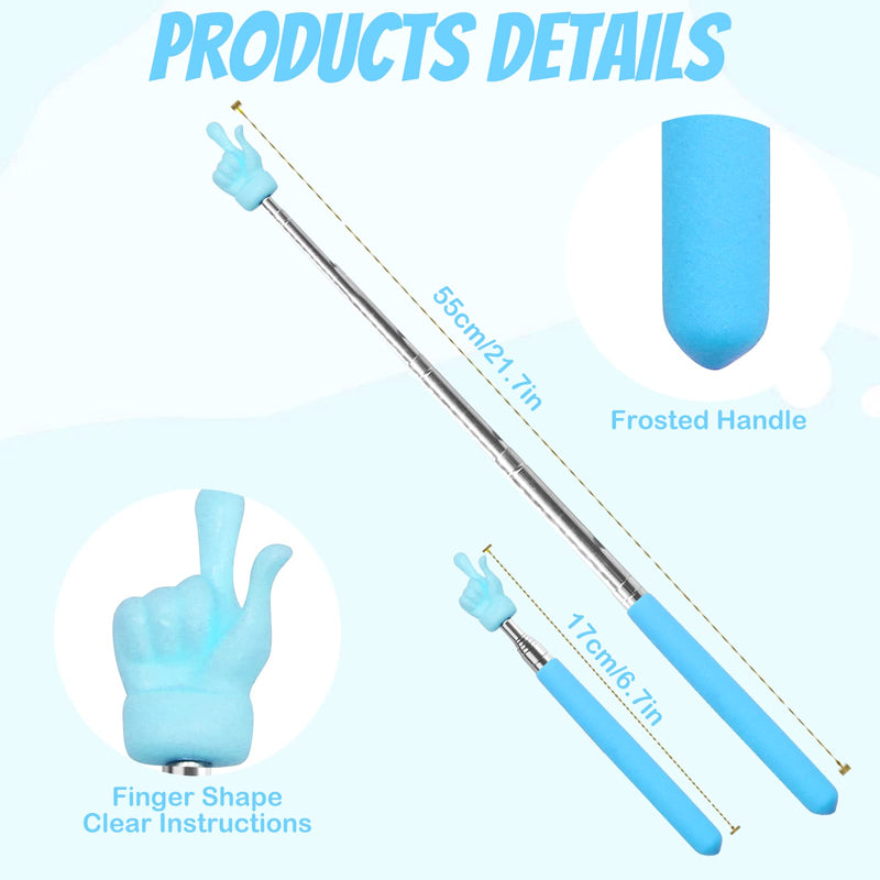 3 Pcs Telescopic Teachers Pointer, Extendable Hand Pointer Finger Pointer Stick, Mini Retractable Classroom Pointer for Elementary School Kindergarten Teacher, Classroom Supplies (Black Pink Blue) 3pcs