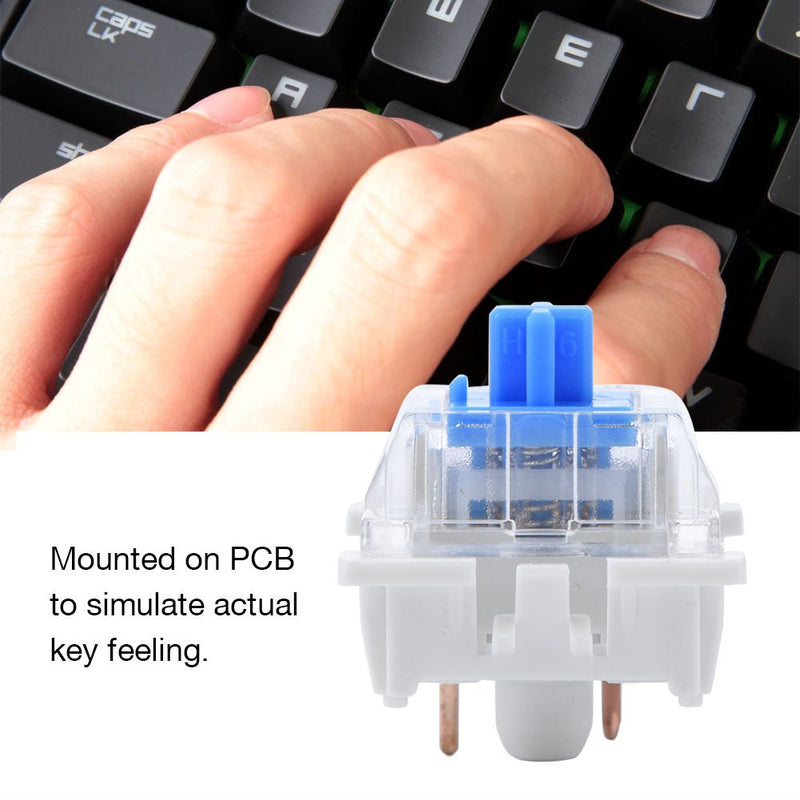 Eboxer 10 PCs Replacement Keyboard Switch Mechanical Key Switch Plate Mounted Blue Switch, Unique Tactile Feelings, for NewGiant RGB Series