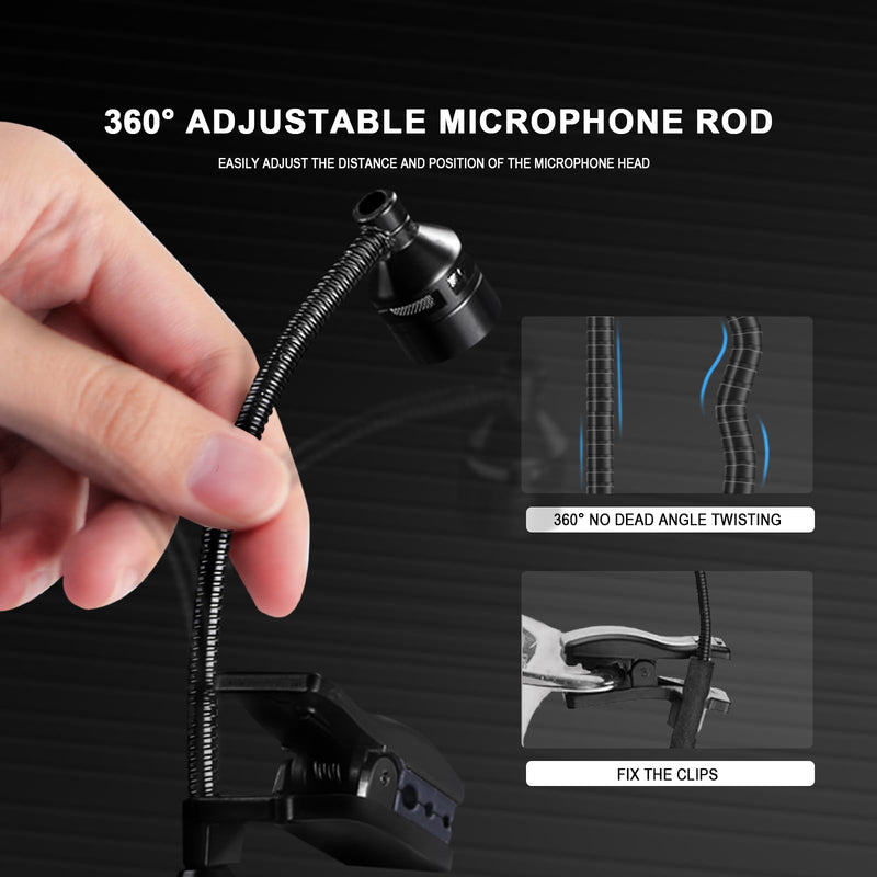 BOMGE UHF Wireless Instruments Microphone,Saxophone Microphone,Wireless Receiver and Transmitter,160ft Range,Plug and Play,Great for Trumpets, Clarinet, Cello, Active PA Systems (WTU-08A) WTU-08A