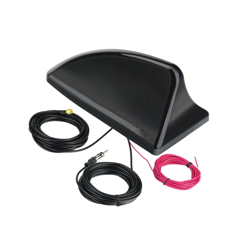 Bingfu Shark Fin Antenna for Car/Truck/RV - FM/AM Radio + GPS/BeiDou Dual-System, 28dB High Gain LNA, IP65 Waterproof, 9-16V Wide Voltage