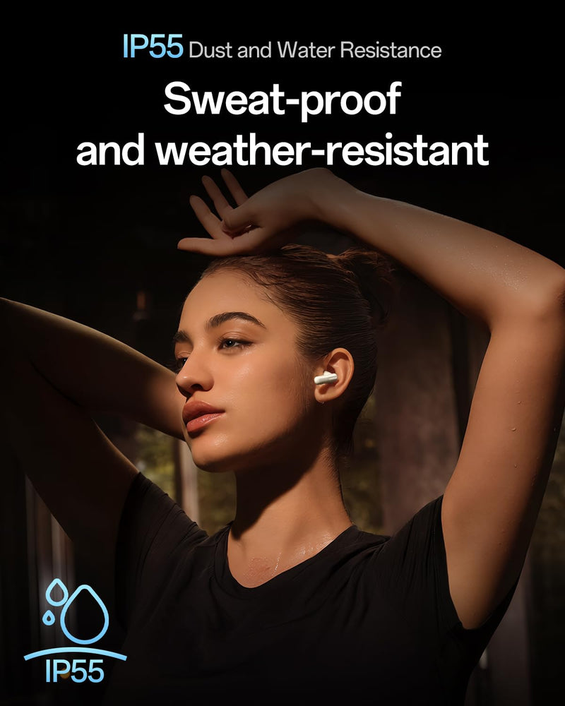 OPPO Enco Air5 Pro True Wireless Earbuds, Bluetooth 6.0 in-Ear Headphones Stereo, 55dB Active Noise Cancellation, Triple-Mic AI Clear Call, Hi-Res Audio, 54H Playtime, Deep Bass, IP55, Pearl White