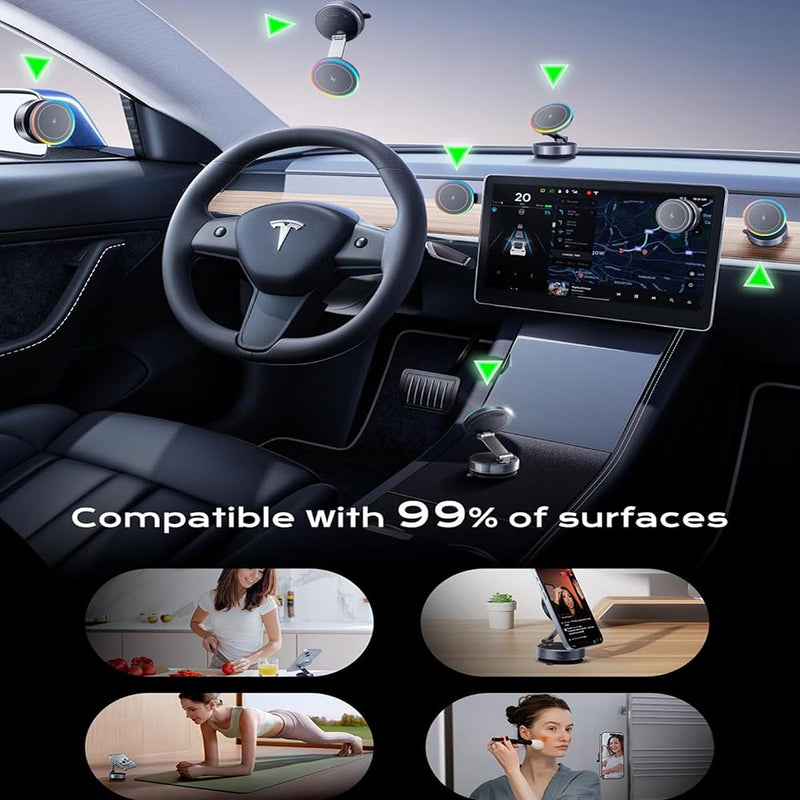 for MagSafe Car Mount Charger,15W Wireless Charge,Phone Holder for Your Car | [120+LBS Strong Suction & 3000gf Magnetic] 360° Adjustable Car Phone Holder for iPhone 17 16 15 14 13 12 Pro Max Air Plus