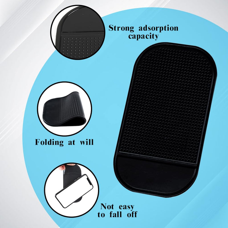 10Pcs Car Dashboard Non Slip Mat, Removable and Traceless Anti Slip Gel Pad with Strong Adhesive, Universal Car dashboard Accessories for Holding Cell Phone Sunglasses Coins Keys (5.1 * 2.7)